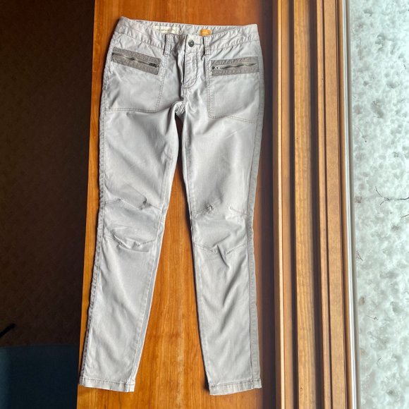 Pilcro and the Letterpress Moto Zip Tan Skinny Pants Size 4 - Picture 4 of 10